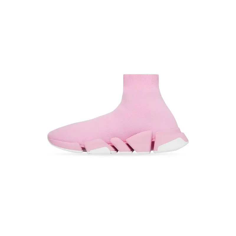 Balenciaga Speed 2.0 Recycled Knit Trainers With Bicolor Sole Light Pink (617196W2DB25259)