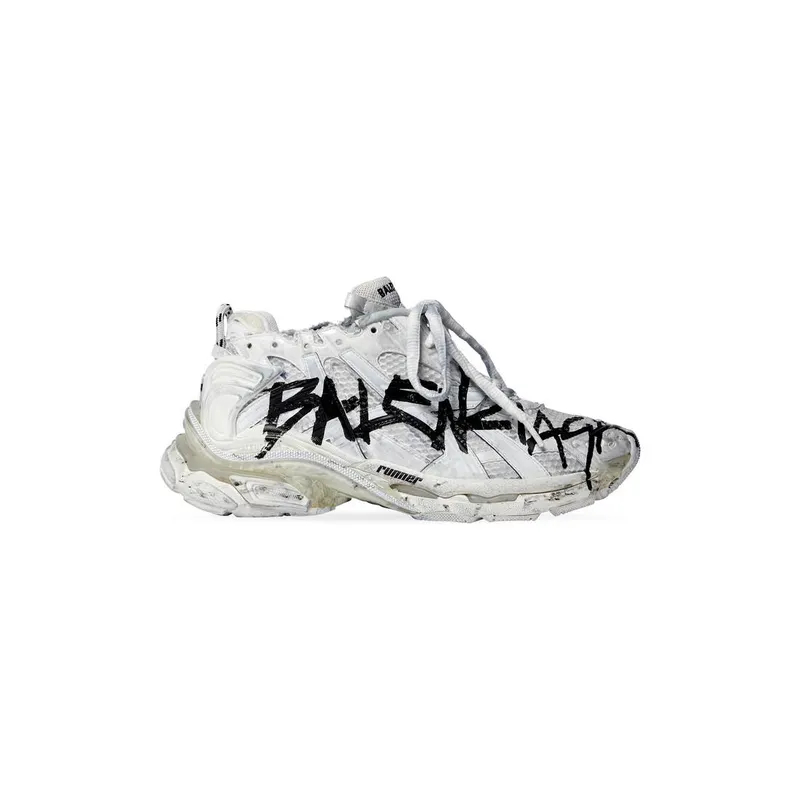 Balenciaga Runner Graffiti Trainers White (677403W3RBQ9010)