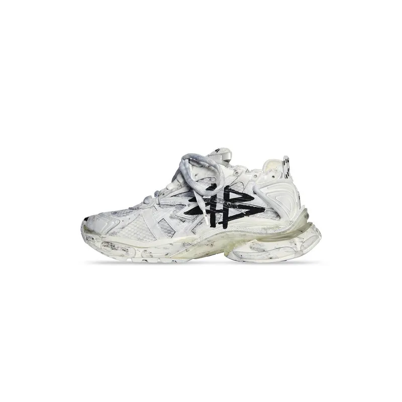 Balenciaga Runner Graffiti Trainers White (677403W3RBQ9010)