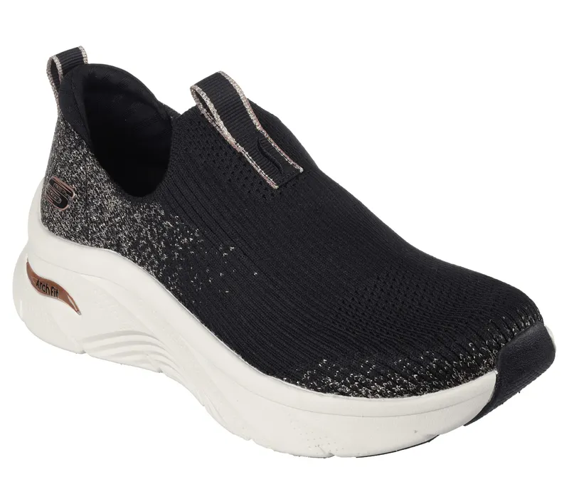 Skechers Relaxed Fit: Arch Fit D’Lux – Glimmer Dust – Zwart / Roos Goud (149689-BKRG)