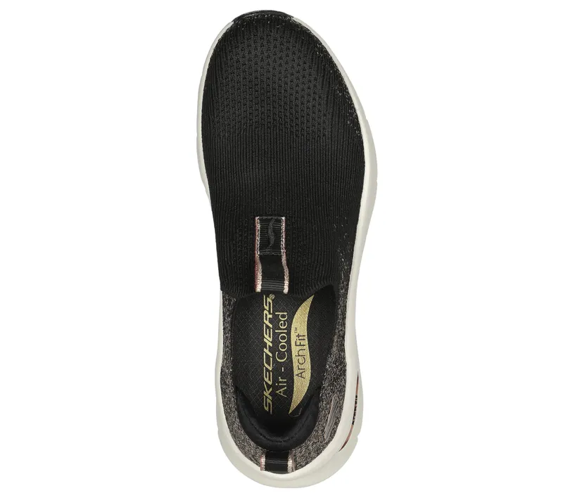Skechers Relaxed Fit: Arch Fit D’Lux – Glimmer Dust – Zwart / Roos Goud (149689-BKRG)