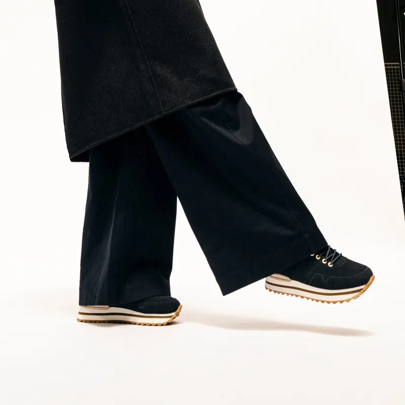Woden Nora III Suede Plateau Dark Navy (WL1752 009)