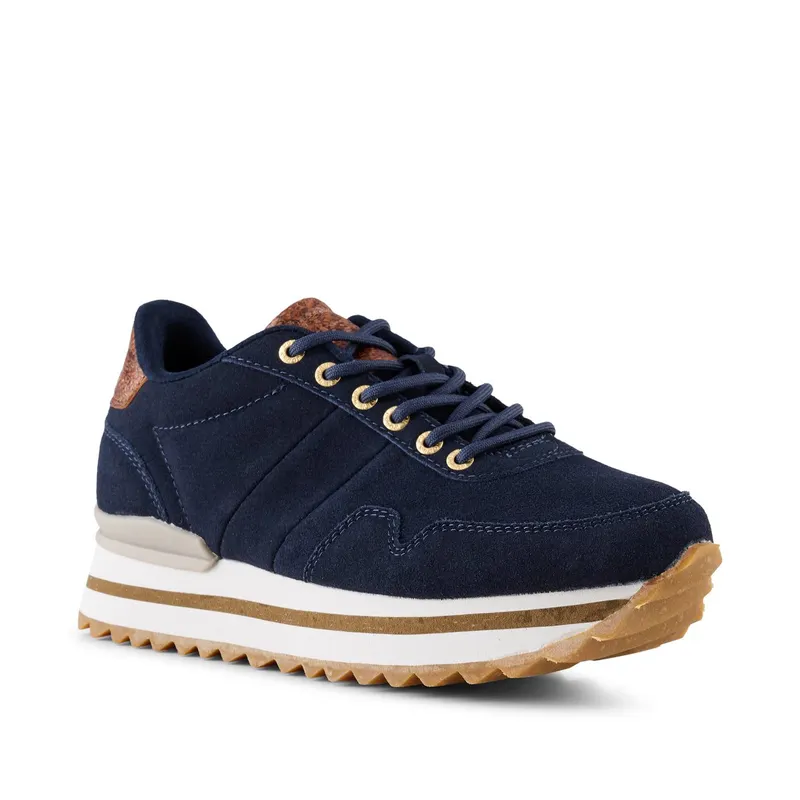 Woden Nora III Suede Plateau Dark Navy (WL1752 009)