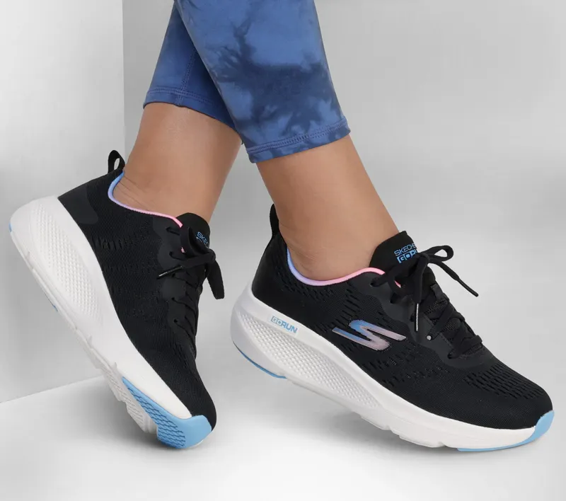 Skechers GO RUN Elevate – Double Time – Zwart / Multi (128334-BKMT)