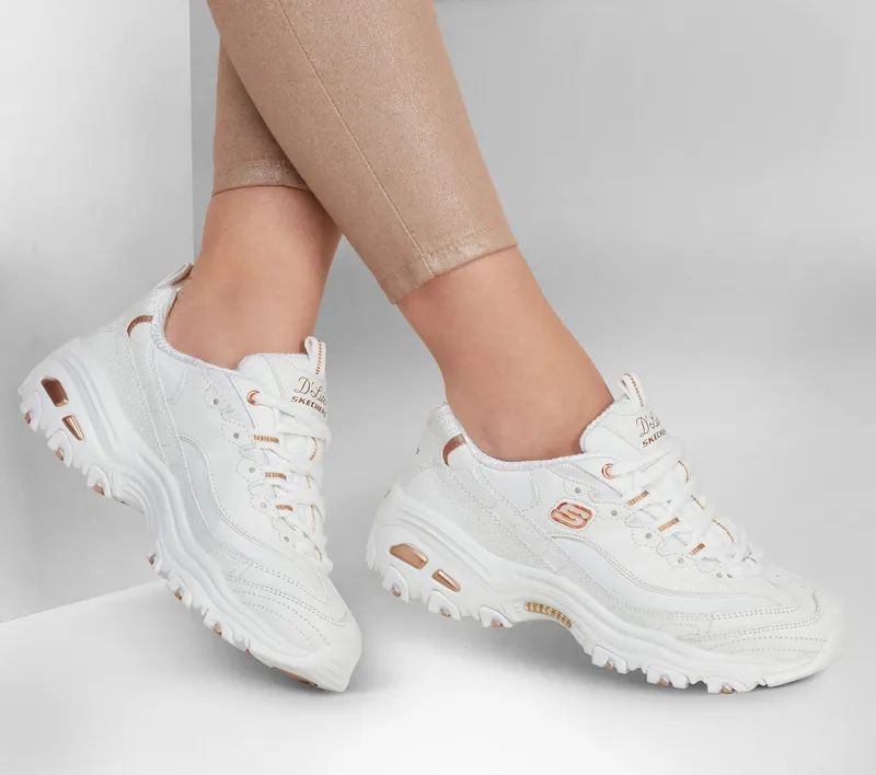 Skechers D’lites – Fresh Start – Wit / Roos Goud (11931-WTRG)