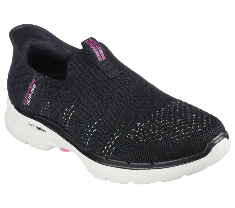 Skechers Skechers Slip-ins: GO WALK 6 – Valentina – Zwart / Multi (124566-BKMT)