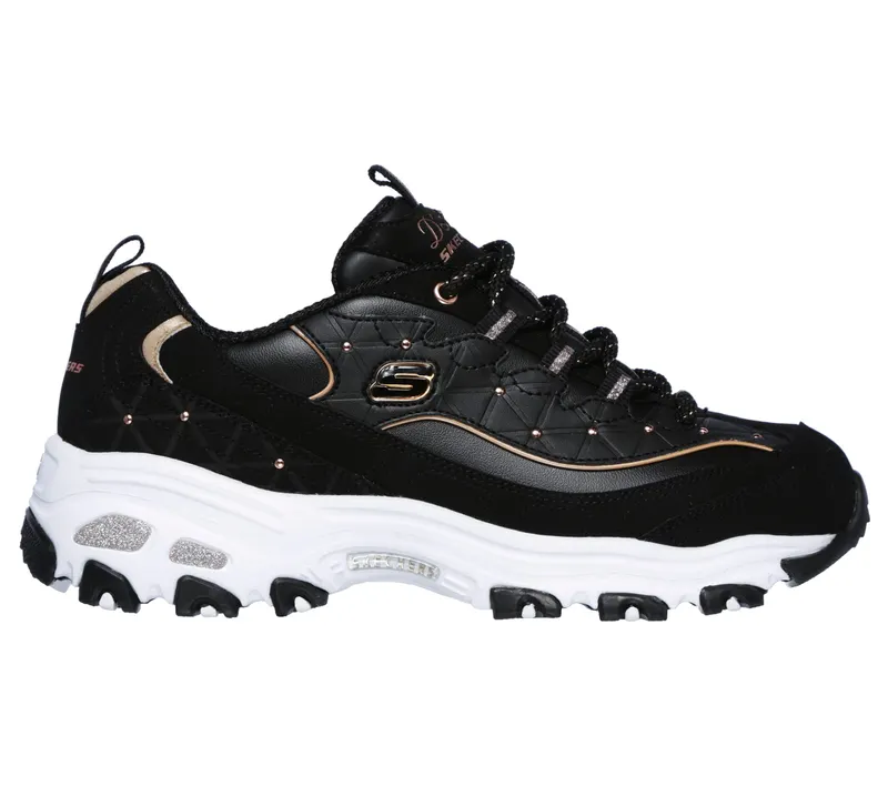Skechers D’Lites – Glamour Feels – Zwart / Roos Goud (13087-BKRG)