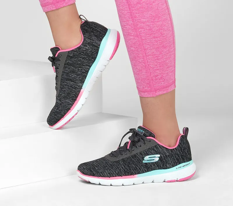 Skechers Flex Appeal 3.0 – Fan Craze – Zwart / Multi (149008-BKMT)