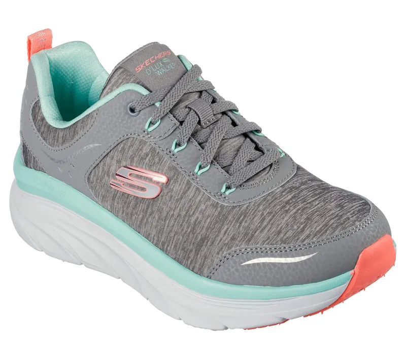 Skechers Relaxed Fit: D’Lux Walker – Cool Groove – Grijs / Turkoois (149336-GYTQ)