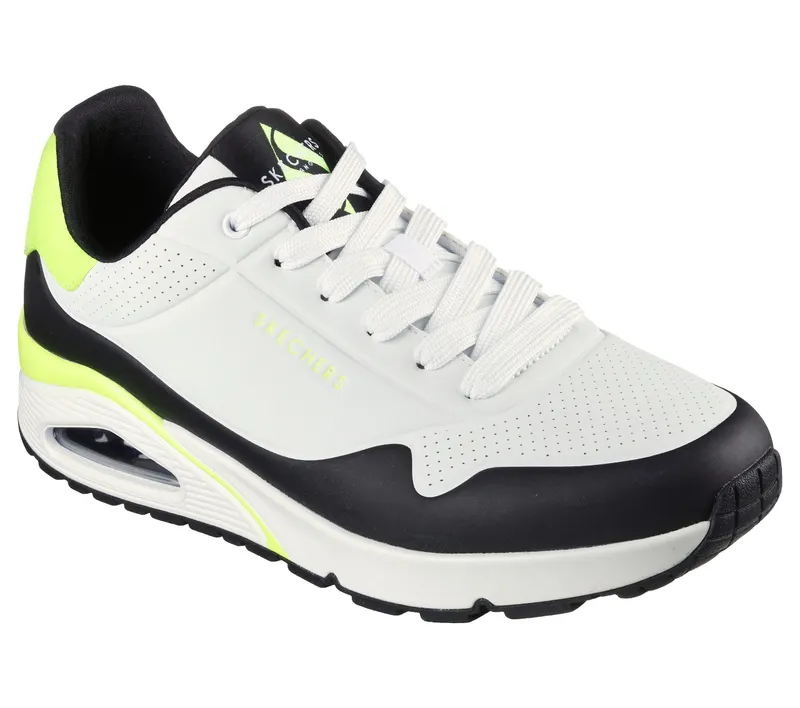 Skechers Uno – Back Lit – Wit / Limoen (232347-WLM)