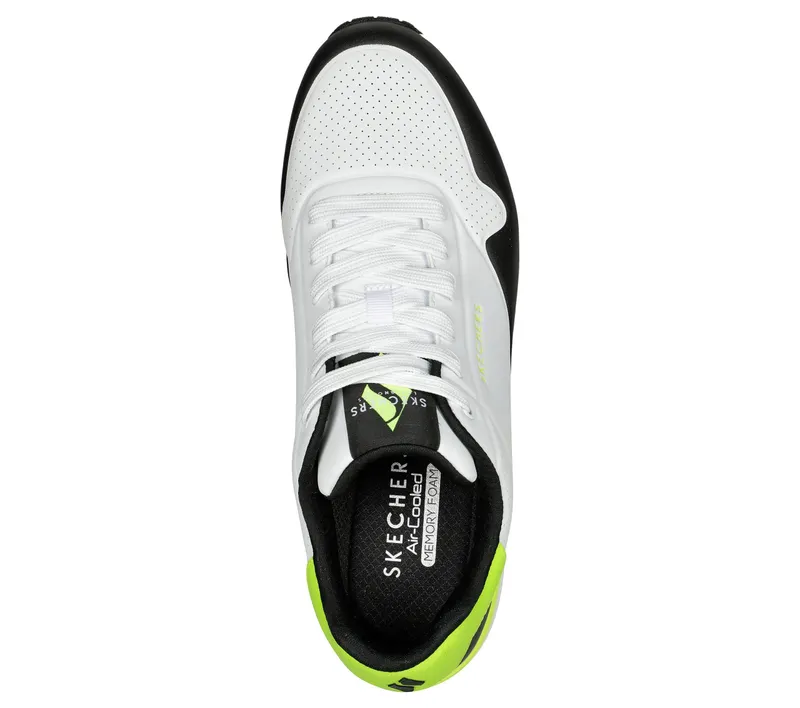 Skechers Uno – Back Lit – Wit / Limoen (232347-WLM)