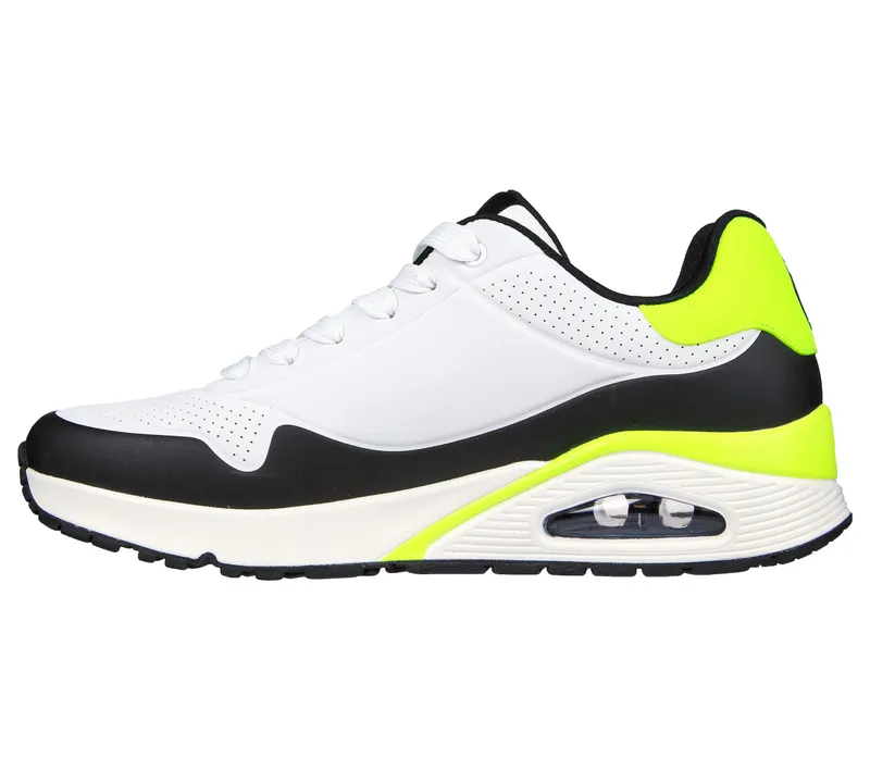 Skechers Uno – Back Lit – Wit / Limoen (232347-WLM)