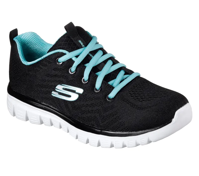 Skechers Graceful – Get Connected – Zwart / Turkoois (12615-BKTQ)