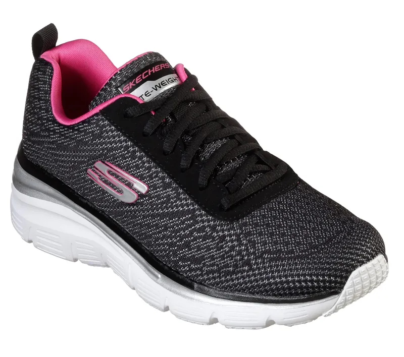 Skechers Fashion Fit – Bold Boundaries – Zwart / Heet Roze (12719-BKHP)
