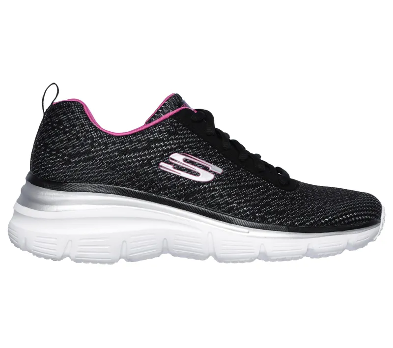 Skechers Fashion Fit – Bold Boundaries – Zwart / Heet Roze (12719-BKHP)
