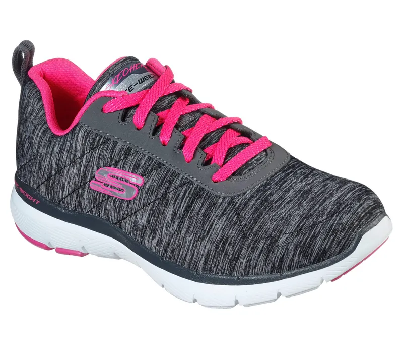 Skechers Flex Appeal 3.0 – Insiders – Zwart / Heet Roze (13067-BKHP)