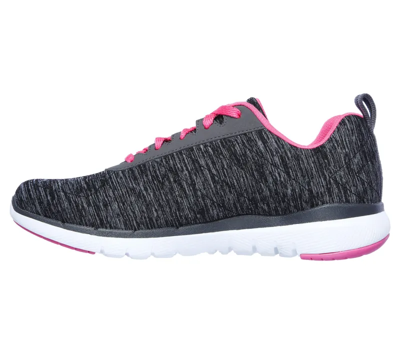 Skechers Flex Appeal 3.0 – Insiders – Zwart / Heet Roze (13067-BKHP)