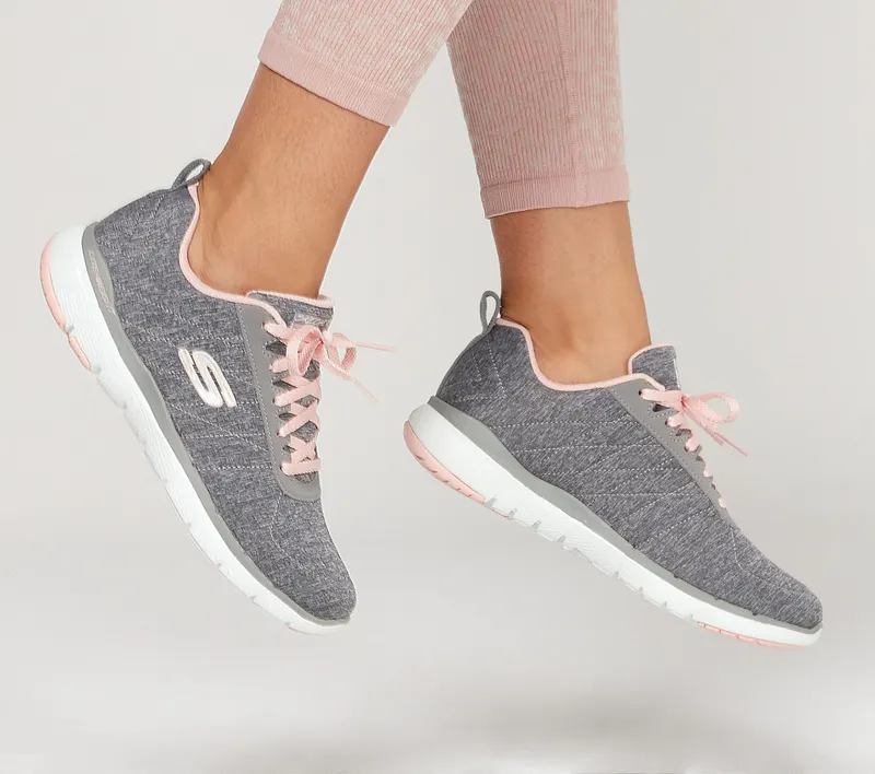 Skechers Flex Appeal 3.0 – Insiders – Grijs / Licht Roze (13067-GYLP)