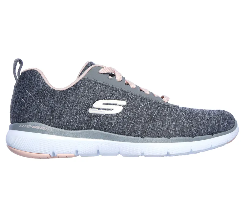 Skechers Flex Appeal 3.0 – Insiders – Grijs / Licht Roze (13067-GYLP)