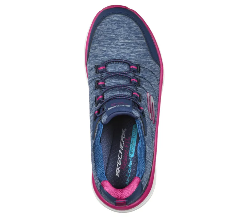 Skechers Relaxed Fit: D’Lux Walker – Cross Motion – Marine / Roze (149012-NVPK)