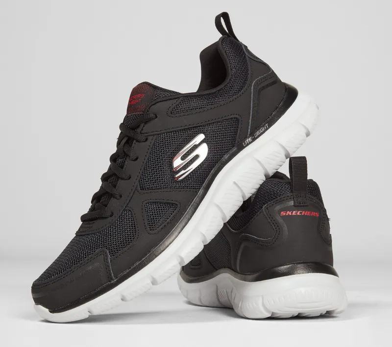 Skechers Track – Zwart / Rood (52631-BKRD)