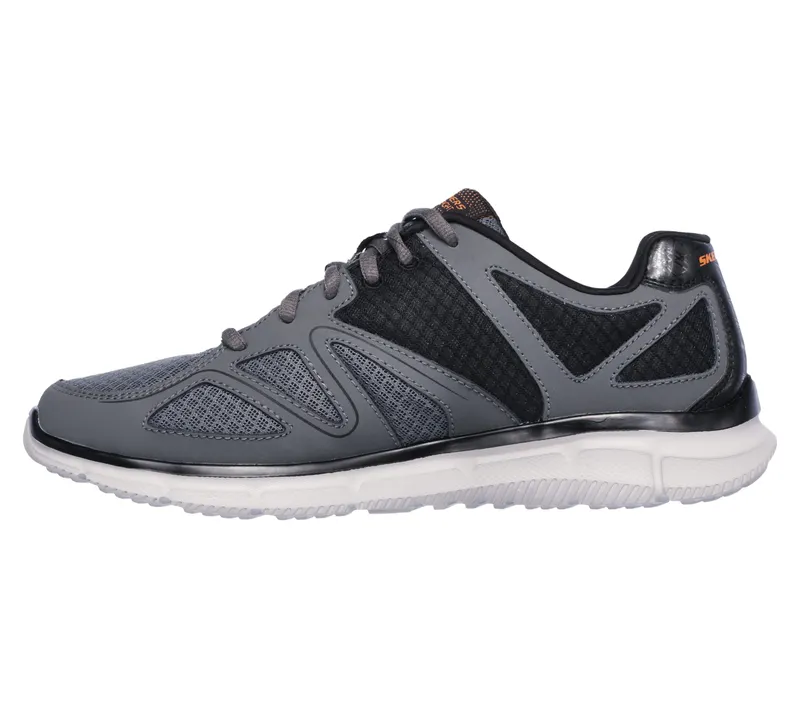 Skechers Satisfaction – Flash Point – Houtskool / Oranje (58350-CCOR)