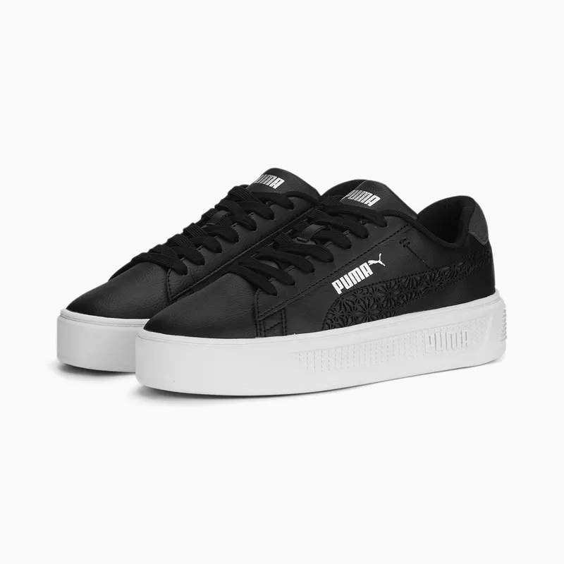 Puma Smash Platform V3 Laser Cut Zilver/Zwart/Grijs (389403-02)
