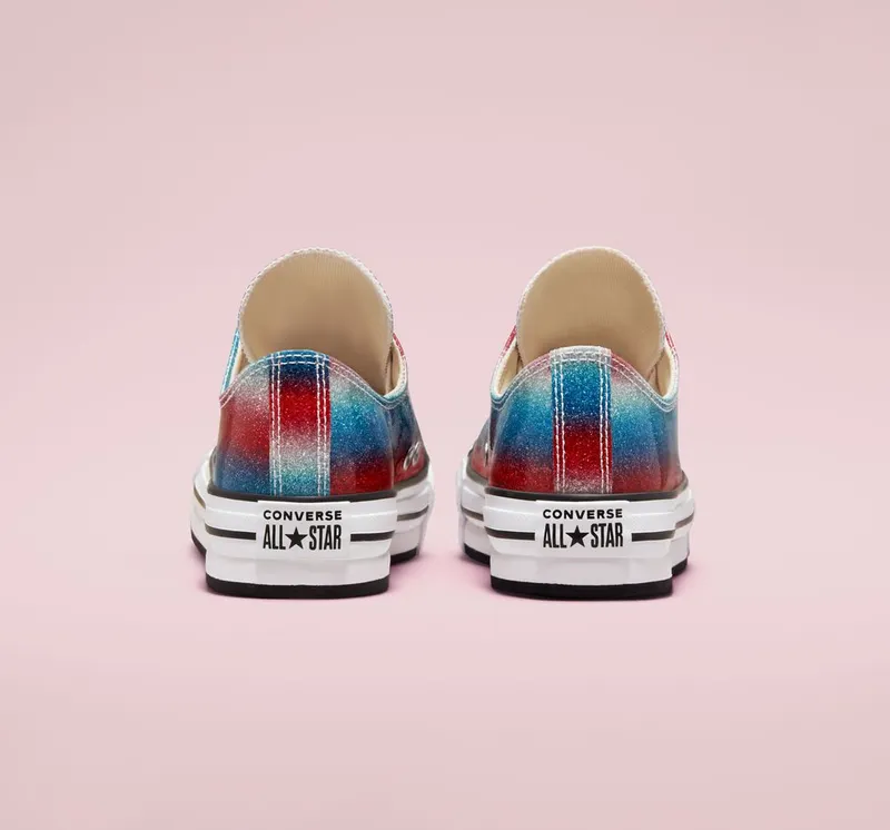 Converse Chuck Taylor All Star EVA Lift Platform Glitter Drip Baltic Blue/wit/soft Red