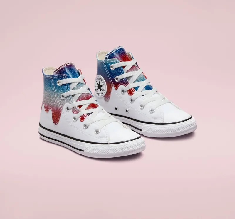 Converse Chuck Taylor All Star Glitter Drip Wit/natural Ivory/rood