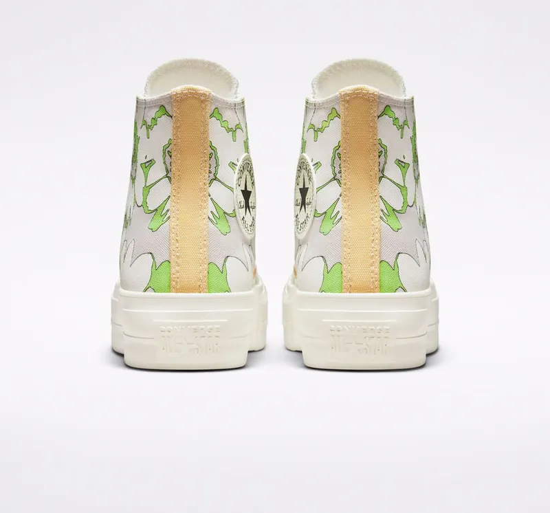 Converse Chuck Taylor All Star Lift Platform Crafted Florals Desert Sand/lime Rave/egret
