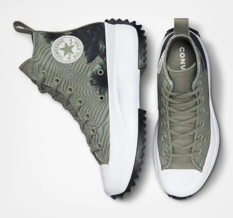 Converse Run Star Hike Platform Desert Floral Light Field Surplus/zwart