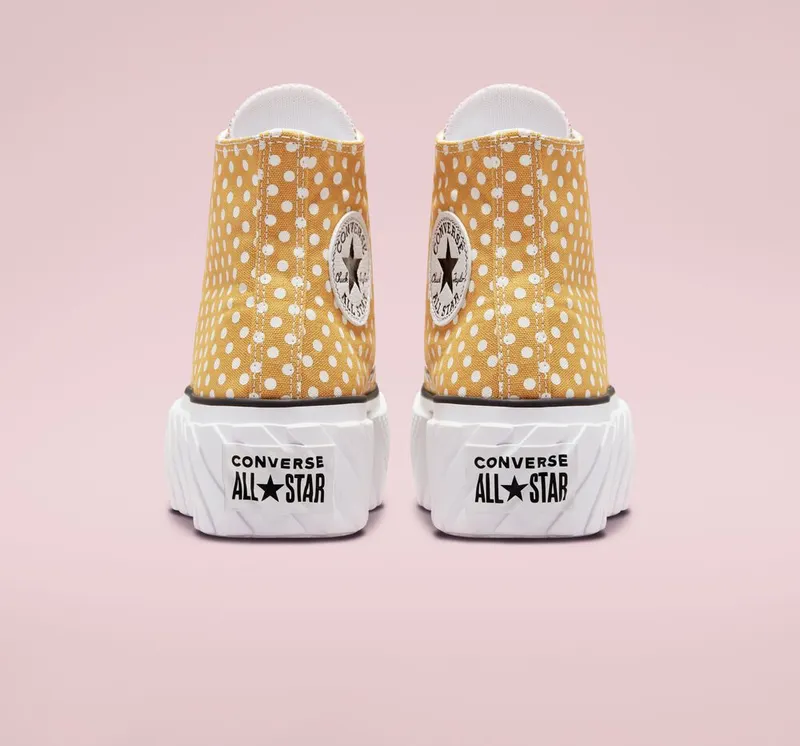 Converse Chuck Taylor All Star Lift 2X Platform Polka Dots Goldtone/wit/zwart