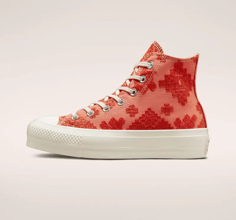Converse Chuck Taylor All Star Lift Platform Tonal Embroidery Bright Madder/mantra Orange