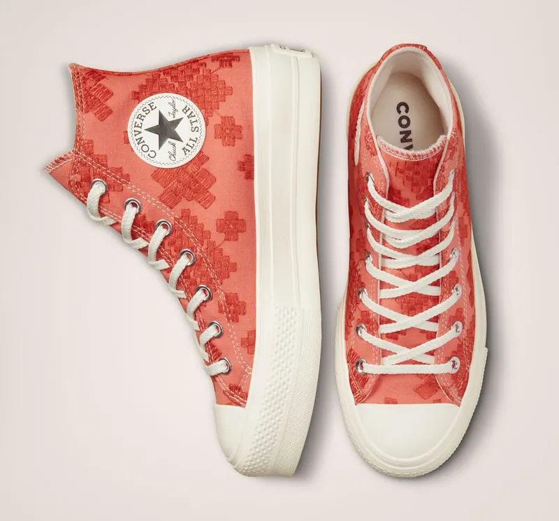 Converse Chuck Taylor All Star Lift Platform Tonal Embroidery Bright Madder/mantra Orange