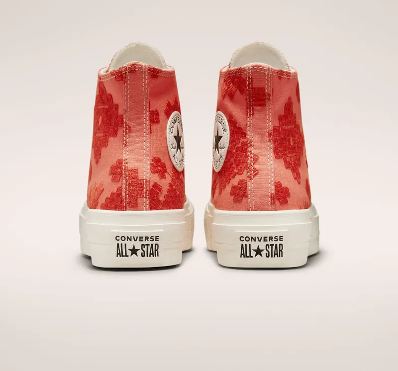 Converse Chuck Taylor All Star Lift Platform Tonal Embroidery Bright Madder/mantra Orange