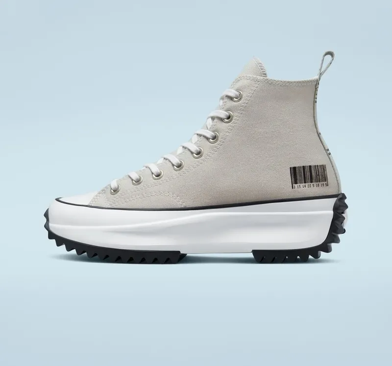 Converse Run Star Hike Platform Translucent Barcode Mouse/wit/zwart