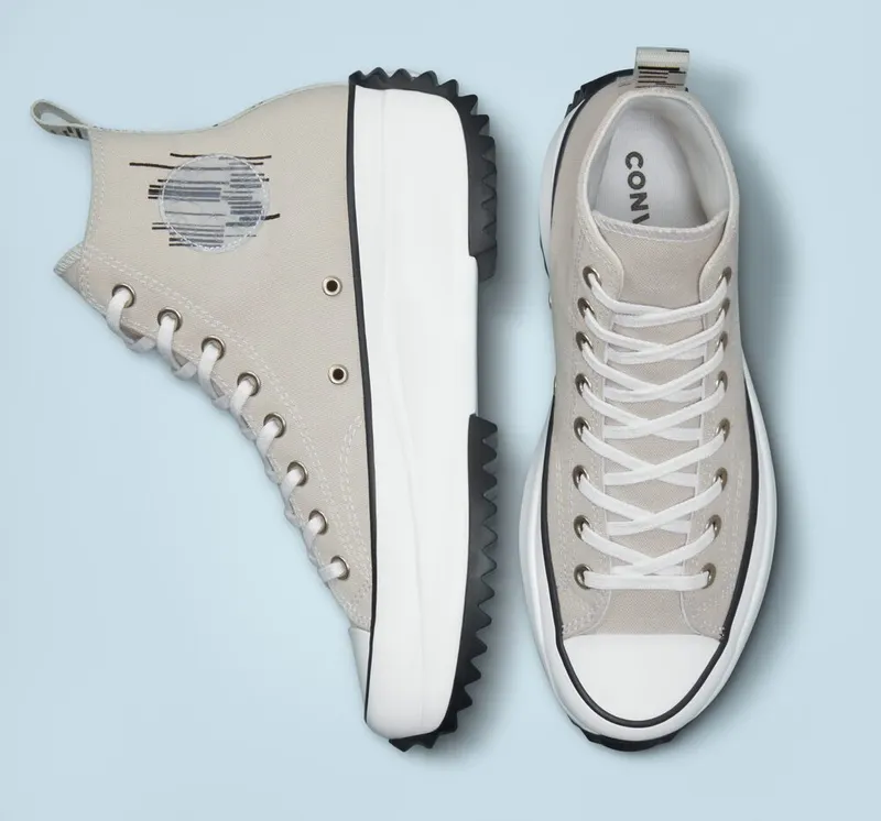 Converse Run Star Hike Platform Translucent Barcode Mouse/wit/zwart