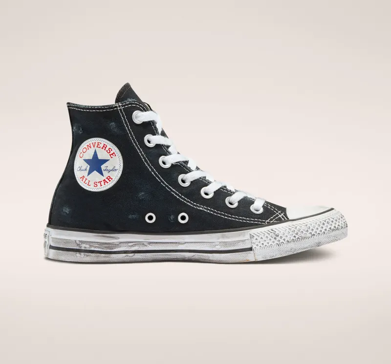 Converse Chuck Taylor All Star Brushed Canvas Black Well Worn