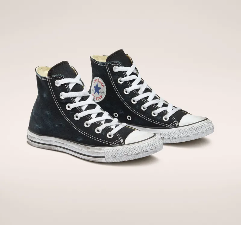 Converse Chuck Taylor All Star Brushed Canvas Black Well Worn