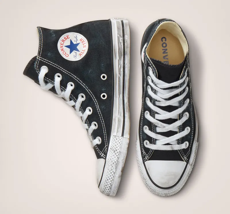 Converse Chuck Taylor All Star Brushed Canvas Black Well Worn