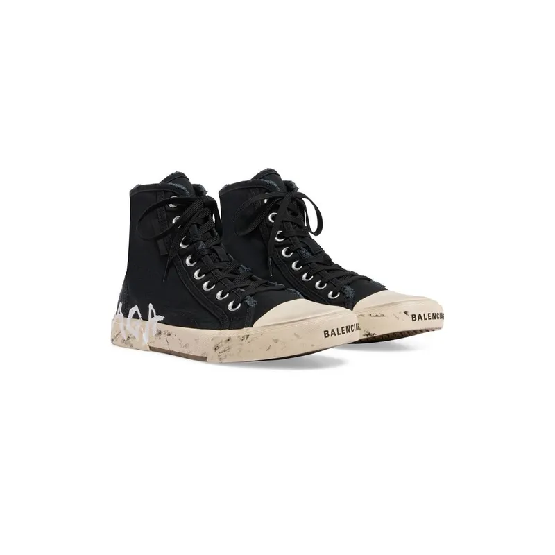 Balenciaga Paris High Top Graffiti Trainers Black (688756W3RR41099)