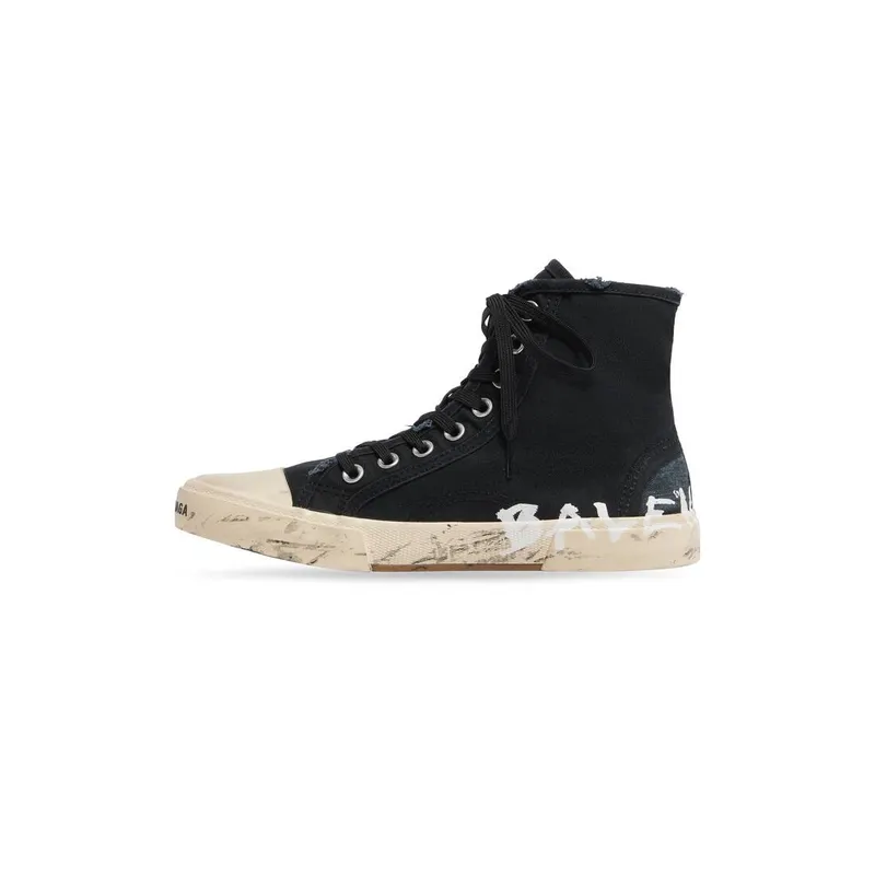 Balenciaga Paris High Top Graffiti Trainers Black (688756W3RR41099)