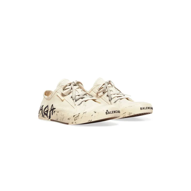 Balenciaga Paris Low Top Graffiti Trainers White (688757W3RR59010)