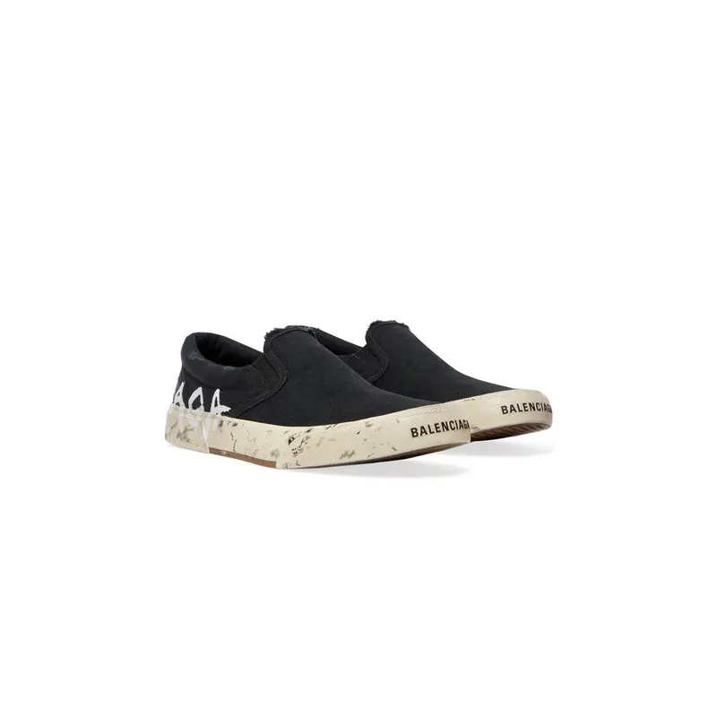 Balenciaga Paris Slip On Graffiti Trainers Black (710297W3RR51099)