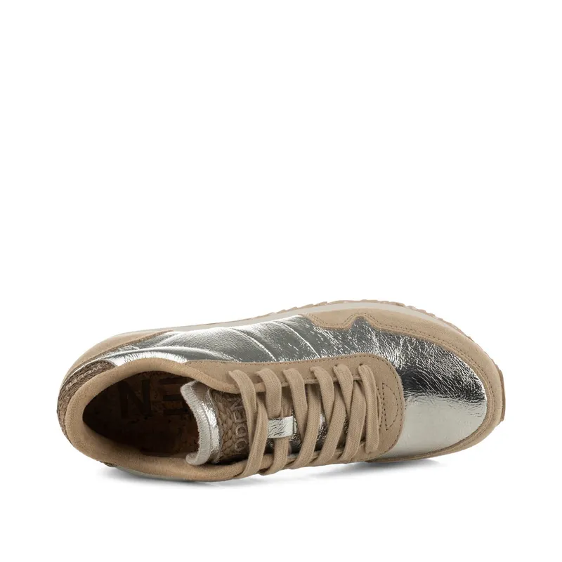 Woden Nora III Metallic Leather Silver (WL627 039)