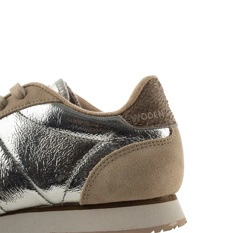 Woden Nora III Metallic Leather Silver (WL627 039)