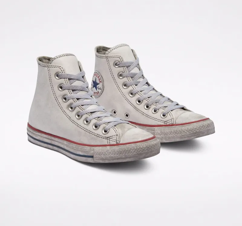 Converse Chuck Taylor All Star Vintage Leather Wit/grijs/zwart