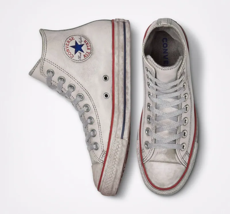 Converse Chuck Taylor All Star Vintage Leather Wit/grijs/zwart