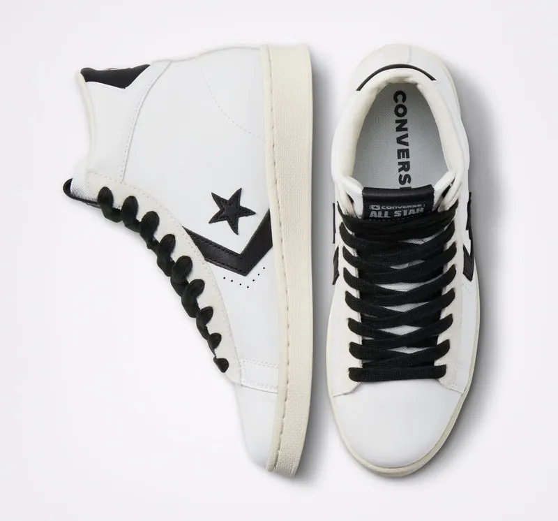 Converse Pro Leather Mid White/black/egret