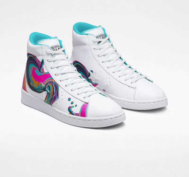 Converse Pro Leather ’90s Marbled Wit/prime Pink/groen